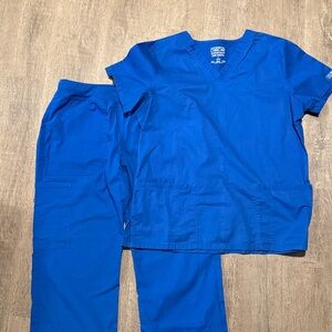 Cherokee Workwear Royal Blue Scrubs Set